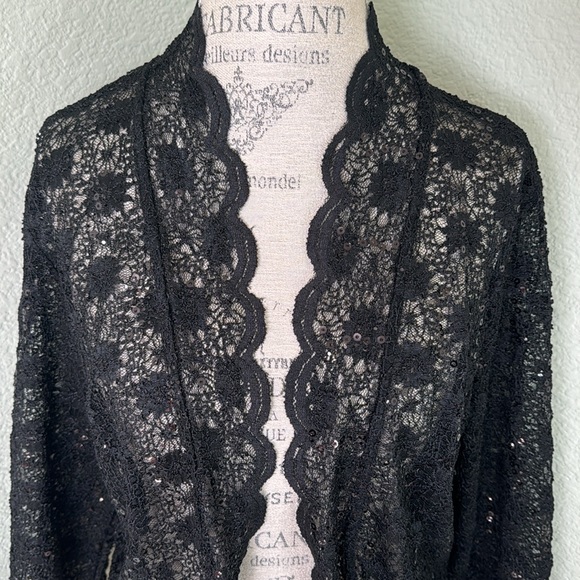 R&M Richards Beaded Black Lace Belaro - Picture 2 of 11